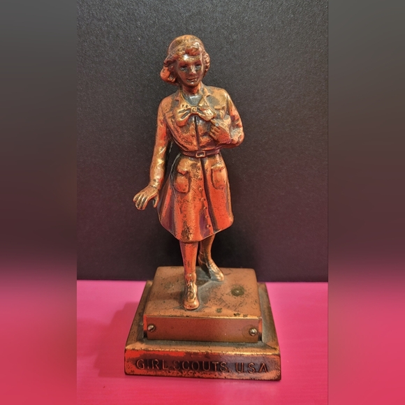 Marjorie Daingerfield Other - VTG Marjorie Daingerfield Girl Scouts USA Bronze Statue Trophy Figurine 1050's